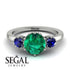 Classic 3 Stone Emerald Engagement Ring - Sofia No. 66 image 10