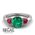 Classic 3 Stone Emerald Engagement Ring - Sofia No. 51 image 10
