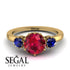 Classic 3 Stone Ruby Engagement Ring - Sofia No. 70 image 10