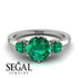 Classic 3 Stone Emerald Engagement Ring - Sofia No. 21 image 10