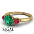Classic 3 Stone Emerald Engagement Ring - Sofia No. 49 image 3