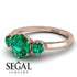 Classic 3 Stone Emerald Engagement Ring - Sofia No. 20 image 3