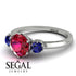 Classic 3 Stone Ruby Engagement Ring - Sofia No. 72 image 3
