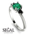 Classic Three Stone Emerald Engagement Ring - Valentina No. 36 image 2