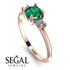 Classic Three Stone Emerald Engagement Ring - Valentina No. 5 image 2