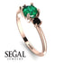 Classic Three Stone Emerald Engagement Ring - Valentina No. 35 image 2