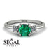Classic Three Stone Emerald Engagement Ring - Valentina No. 6 image 10