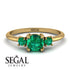 Classic Three Stone Emerald Engagement Ring - Valentina No. 19 image 10