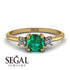 Classic Three Stone Emerald Engagement Ring - Valentina No. 4 image 10