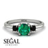 Classic Three Stone Emerald Engagement Ring - Valentina No. 36 image 10