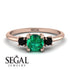 Classic Three Stone Emerald Engagement Ring - Valentina No. 35 image 10