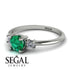Classic Three Stone Emerald Engagement Ring - Valentina No. 6 image 3