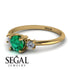 Classic Three Stone Emerald Engagement Ring - Valentina No. 4 image 3