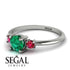 Classic Three Stone Emerald Engagement Ring - Valentina No. 51 image 3