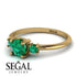 Classic Three Stone Emerald Engagement Ring - Valentina No. 19 image 3