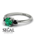 Classic Three Stone Emerald Engagement Ring - Valentina No. 36 image 3