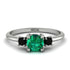 Classic Three Stone Emerald Engagement Ring - Valentina No. 36 image 1