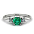 Classic Three Stone Emerald Engagement Ring - Valentina No. 6 image 1