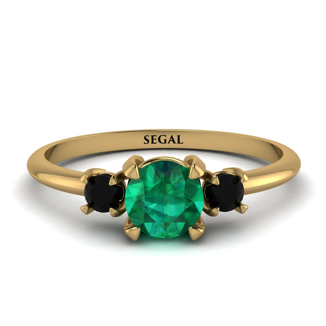 Classic Three Stone Emerald Engagement Ring - Valentina No. 34