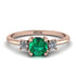 Classic Three Stone Emerald Engagement Ring - Valentina No. 5 image 1