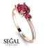 Classic Three Stone Ruby Engagement Ring - Valentina No. 56 image 2