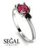Classic Three Stone Ruby Engagement Ring - Valentina No. 42 image 2