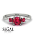 Classic Three Stone Ruby Engagement Ring - Valentina No. 57 image 10