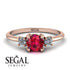 Classic Three Stone Ruby Engagement Ring - Valentina No. 11 image 10