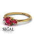 Classic Three Stone Ruby Engagement Ring - Valentina No. 55 image 3