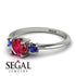 Classic Three Stone Ruby Engagement Ring - Valentina No. 72 image 3