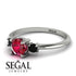 Classic Three Stone Ruby Engagement Ring - Valentina No. 42 image 3