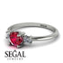 Classic Three Stone Ruby Engagement Ring - Valentina No. 12 image 3