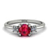 Classic Three Stone Ruby Engagement Ring - Valentina No. 12 image 1