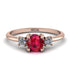 Classic Three Stone Ruby Engagement Ring - Valentina No. 11 image 1