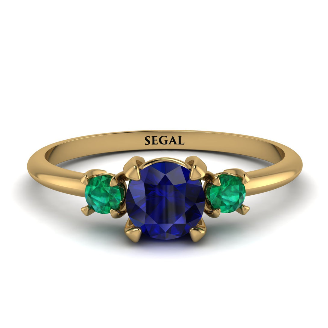 Classic Three Stone Sapphire Engagement Ring - Valentina No. 28