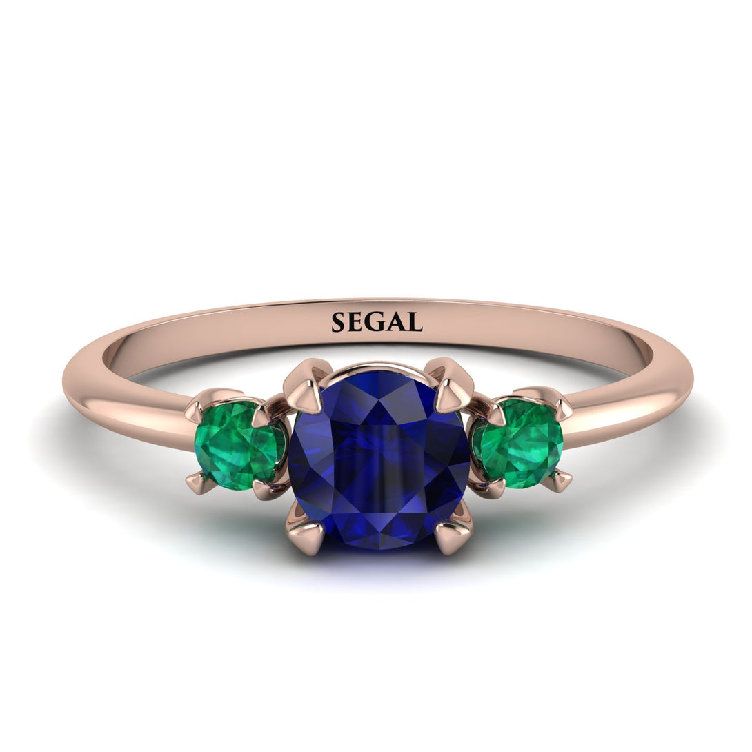 Classic Three Stone Sapphire Engagement Ring - Valentina No. 29