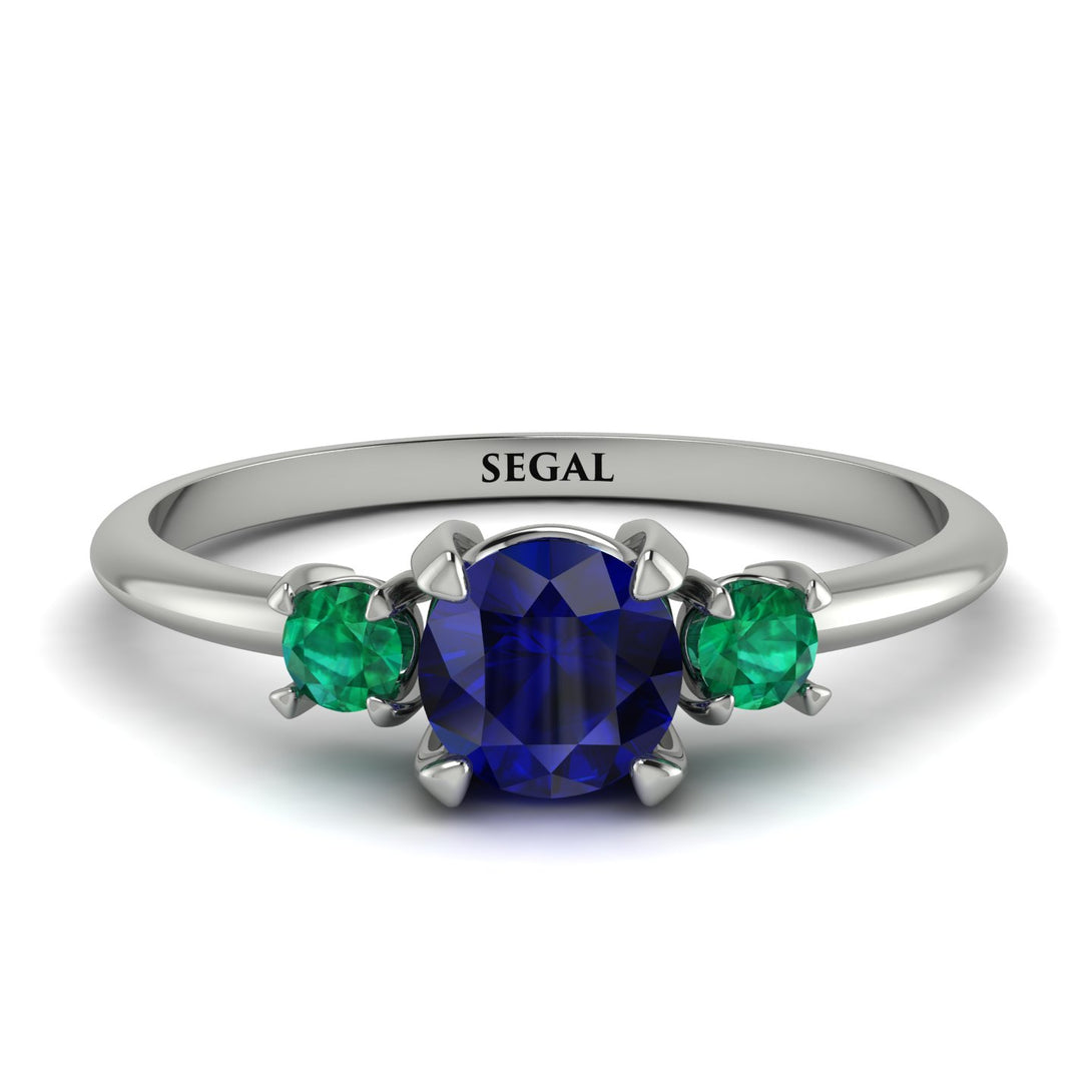 Classic Three Stone Sapphire Engagement Ring - Valentina No. 30