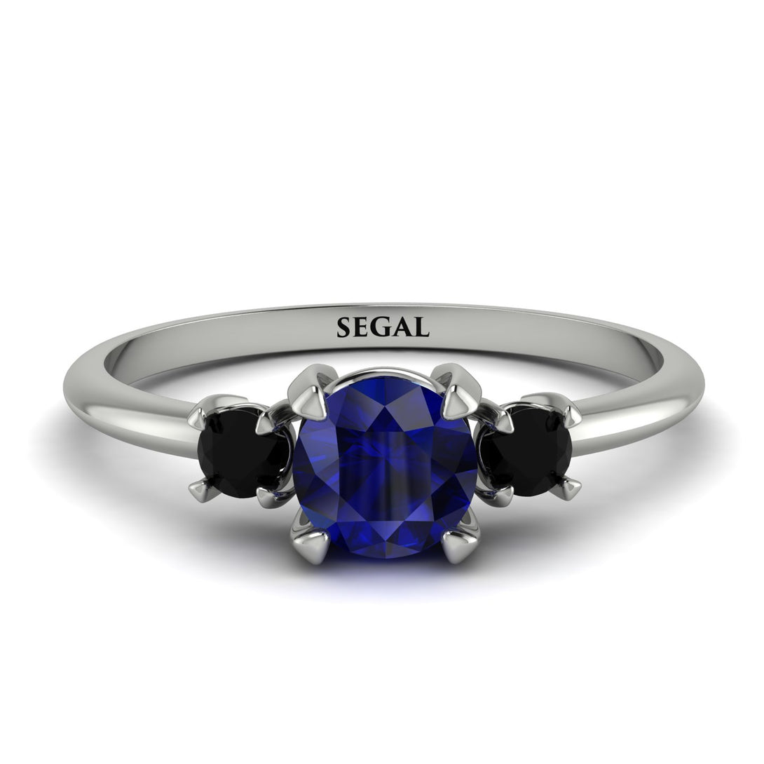Classic Three Stone Sapphire Engagement Ring - Valentina No. 45