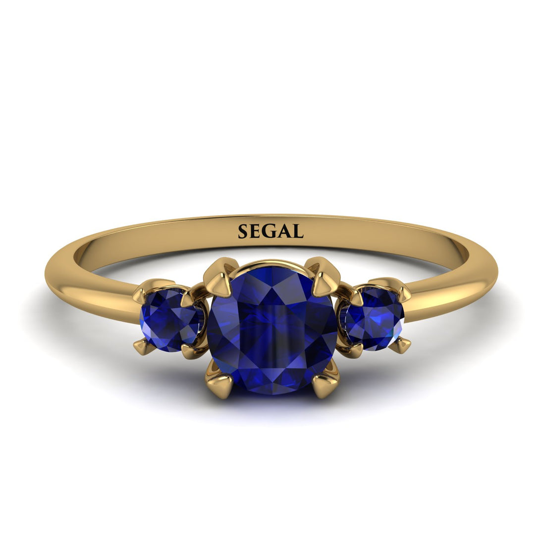 Classic Three Stone Sapphire Engagement Ring - Valentina No. 73