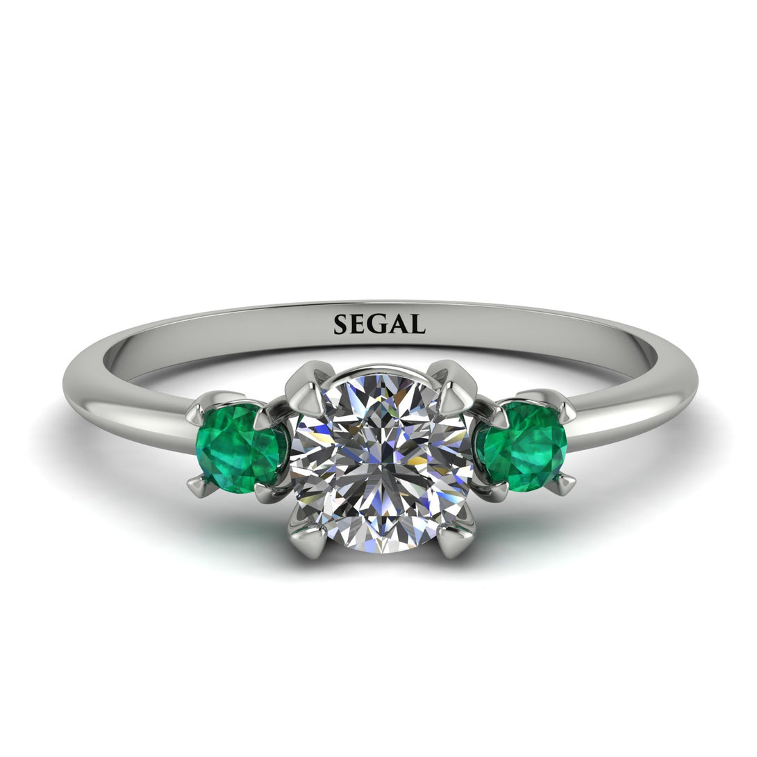 Classic Three Stone Diamond Engagement Ring - Valentina No. 18