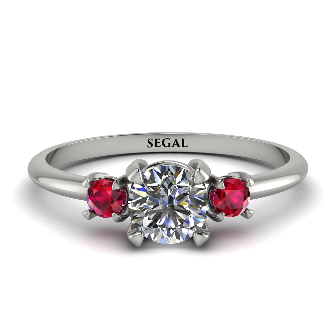 Classic Three Stone Diamond Engagement Ring - Valentina No. 48