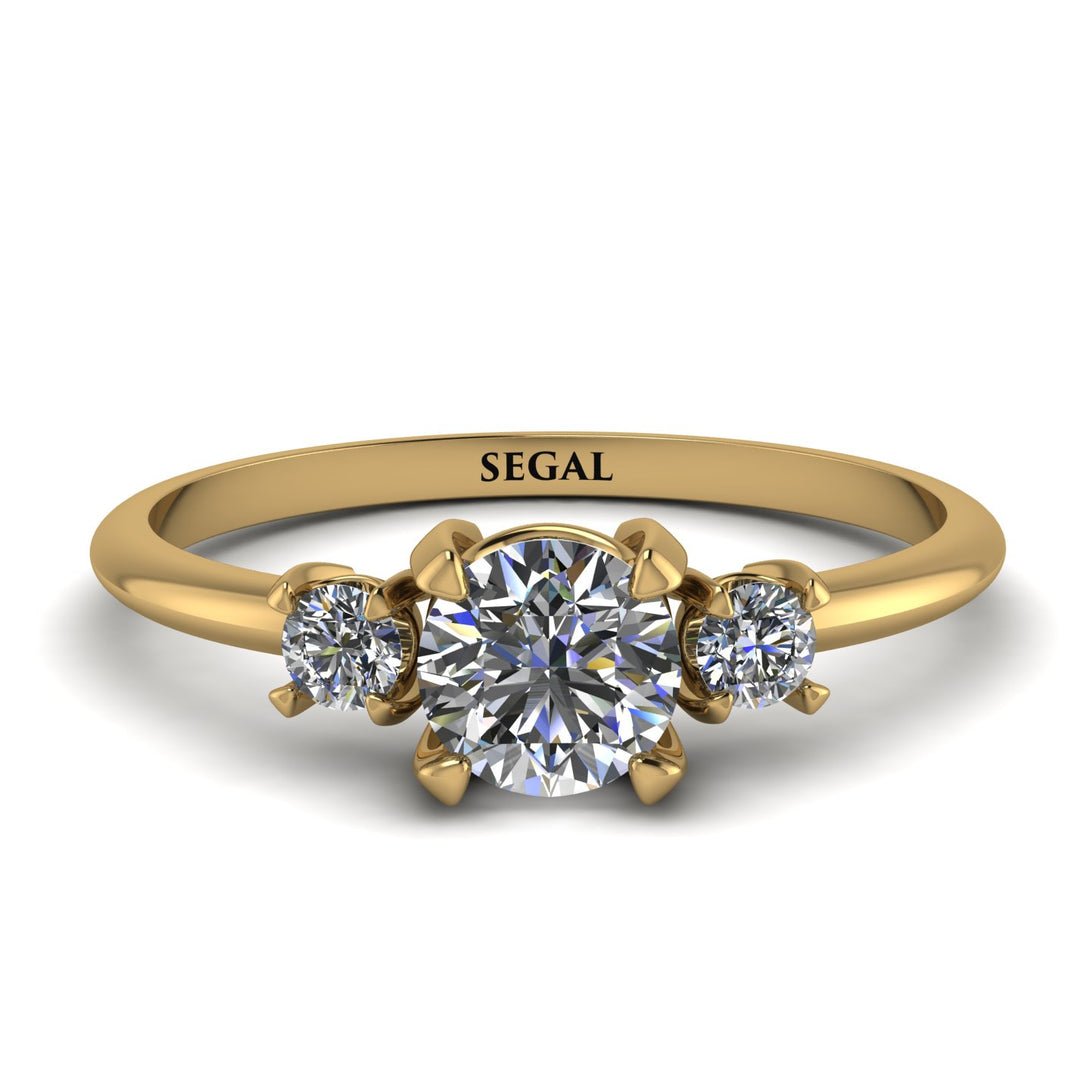 Classic Three Stone Diamond Engagement Ring - Valentina No. 1