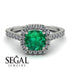 Cushion Emerald Halo Engagement Ring - Jade No. 6 image 3