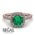 Cushion Emerald Halo Engagement Ring - Jade No. 5 image 3