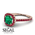 Cushion Emerald Halo Engagement Ring - Jade No. 50 image 10