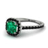 Cushion Emerald Halo Engagement Ring - Jade No. 36 image 1
