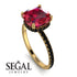 Cushion Hidden Diamond Ruby Ring - Nova No. 40 image 3