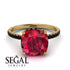 Cushion Hidden Diamond Ruby Ring - Nova No. 40 image 2