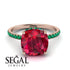 Cushion Hidden Diamond Ruby Ring - Nova No. 26 image 2