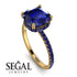 Cushion Hidden Diamond Sapphire Ring - Nova No. 73 image 3